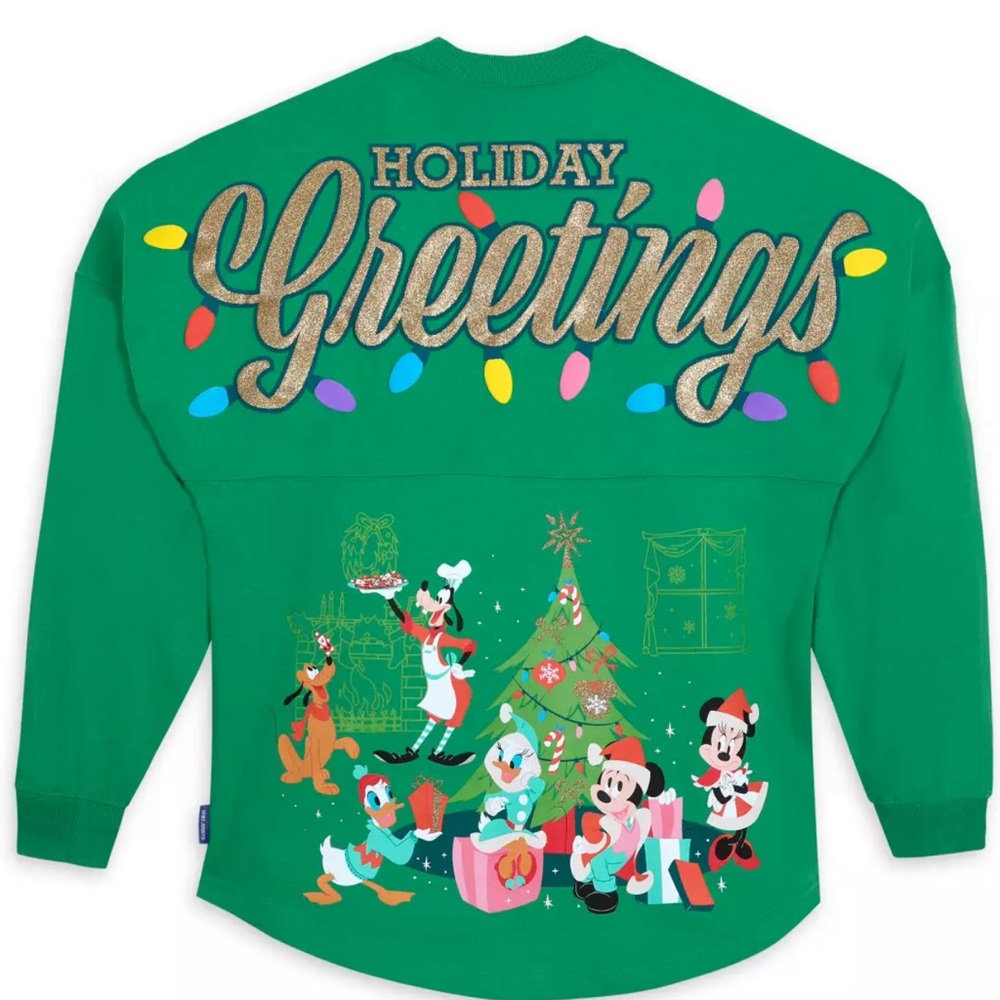 SOLD OUT NWT Disney “Holiday Greetings'' Christmas Spirit Jersey ✨ Medium